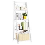 4-Laags Ladderplank Moderne Hoekboekenplank met Dwarsbalk Op, Huis en Inrichting, Kasten | Boekenkasten, Nieuw, Verzenden