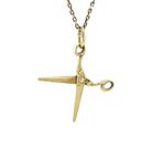 Gouden vintage schaar hanger 14 krt, Sieraden, Tassen en Uiterlijk, Ophalen of Verzenden, Nieuw
