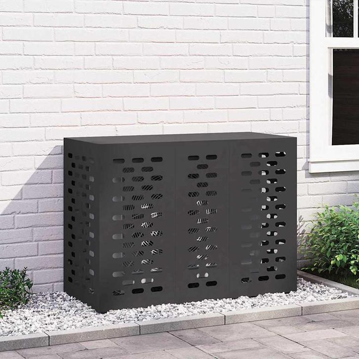 vidaXL Airconditioner hoes Zwart 110 x 50 x 80 cm Staal, Witgoed en Apparatuur, Airco's, Nieuw, Verzenden