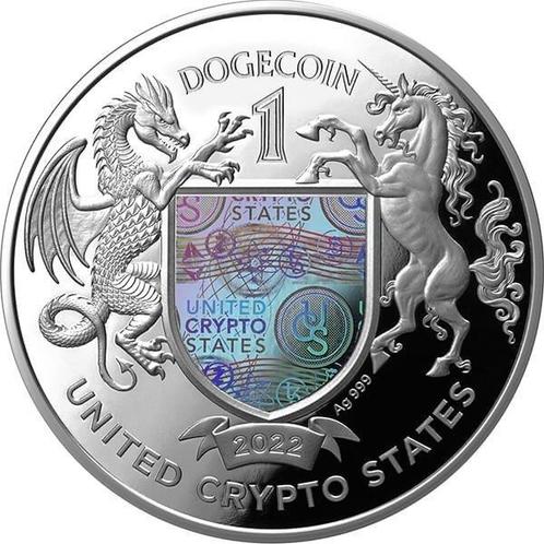 Verenigde Staten. 1 Dogecoin 2022 Doge Coin - United Crypto, Postzegels en Munten, Munten | Europa | Niet-Euromunten