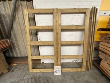 Veiling - Hillhout dubbele tuindeur met kozijn 210x220cm beschikbaar voor biedingen