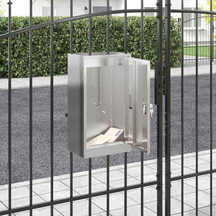 vidaXL Brievenbus Zwart 30 x 23 x 55 cm Roestvrij staal, Tuin en Terras, Brievenbussen, Nieuw, Verzenden