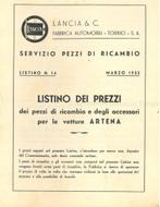 1932 LANCIA ARTENA INSTRUCTIEBOEKJE & ONDERDELENBOEK, Auto diversen, Handleidingen en Instructieboekjes