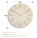 Scandinavische Wandklok 30 cm Moderne Stille Quartz Klok, Verzenden, Nieuw