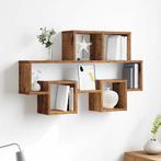 vidaXL Wandplank met plank Oud hout 82 x 15 x 51 cm Bewerkt, Huis en Inrichting, Woonaccessoires | Wandplanken en Boekenplanken