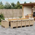 vidaXL 15-delige Tuinset met kussens poly rattan beige, Tuin en Terras, 4 zitplaatsen, Nieuw, Tuinset, Verzenden