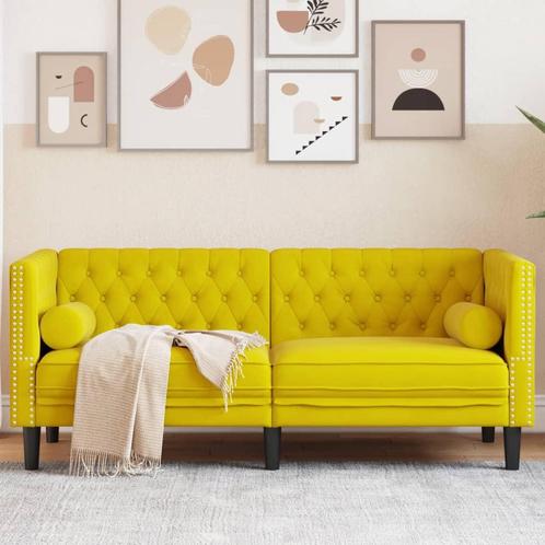 vidaXL Tweezitsbank Chesterfield-stijl en bolsters fluweel, Huis en Inrichting, Banken | Bankstellen, Nieuw, Stof, Tweepersoons
