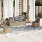 vidaXL 5-delige Loungeset met kussens poly rattan gemengd, Verzenden, Nieuw, Rotan, Loungeset