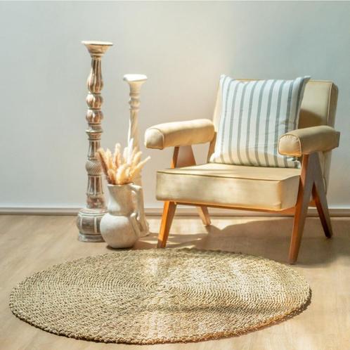 Rond Zeegras Vloerkleed 100/120 cm LOKA (2 maten) Beige Natu, Huis en Inrichting, Woonaccessoires | Wanddecoraties, Nieuw, Verzenden