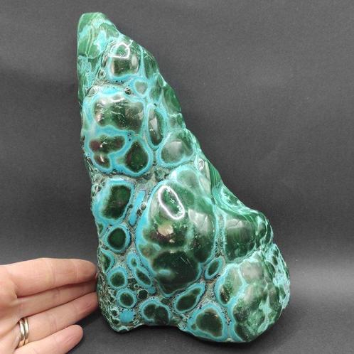 Malachiet en Chrysocolla Vrije vorm - Hoogte: 9 cm -, Verzamelen, Mineralen en Fossielen