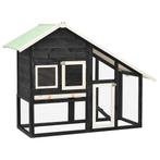 vidaXL Konijnenhok 140x63x120 cm massief vurenhout grijs en, Dieren en Toebehoren, Knaagdieren en Konijnen | Hokken en Kooien