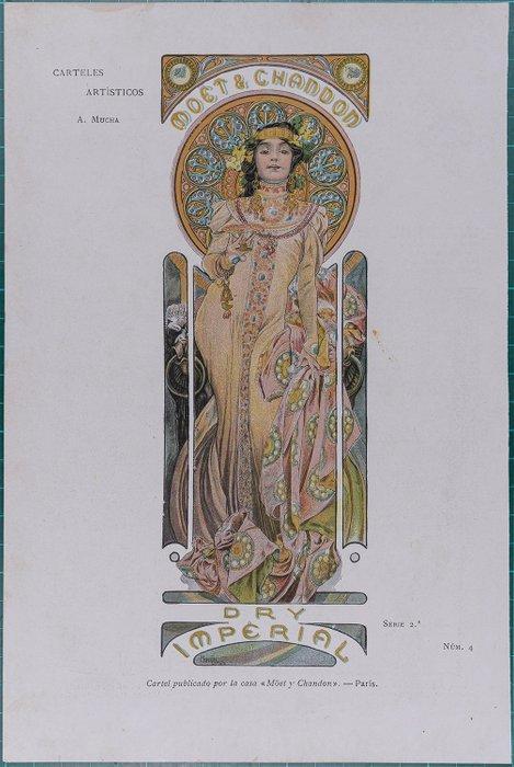Alphonse Mucha (1860-1939) - Pluma y Lapiz : Moët & Chandon, Antiek en Kunst, Kunst | Designobjecten