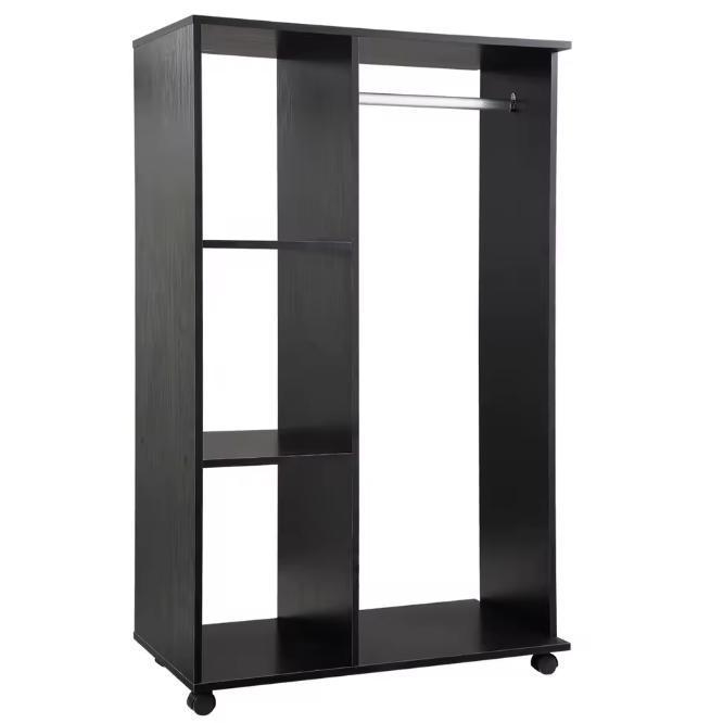 Kledingkast op Wielen 80×40×128 cm –Open Planken en Hangrail, Huis en Inrichting, Kasten | Overige, Nieuw, Verzenden