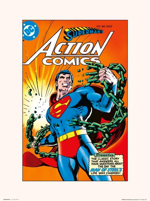 Kunstdruk DC Action Comics 485 30x40cm, Huis en Inrichting, Woonaccessoires | Schilderijen, Tekeningen en Foto's, Nieuw, Verzenden