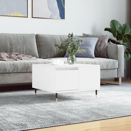 vidaXL Salontafel 55x55x36,5 cm bewerkt hout wit, Huis en Inrichting, Tafels | Salontafels, 50 tot 100 cm, Nieuw, Overige houtsoorten
