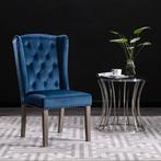 vidaXL Eetkamerstoel fluweel blauw, Huis en Inrichting, Stoelen, Verzenden, Nieuw, Blauw