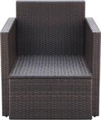 vidaXL - Tuinstoel - met - kussens - poly - rattan - bruin, Ophalen of Verzenden, Nieuw