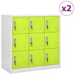 vidaXL Lockerkasten 2 st 90x45x92,5 cm staal lichtgrijs en, Huis en Inrichting, Verzenden, Nieuw