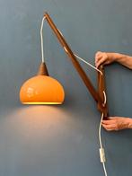 Danish Teak Wood Fishing Rod Wall Lamp with Plexiglass, Ophalen of Verzenden, Nieuw