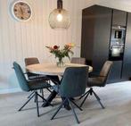 ACTIE Rond Eiken Tafel Massief eikenhout Ovale Boomstamtafel, Huis en Inrichting, Tafels | Eettafels, Verzenden, Rond, Nieuw, Vijf personen of meer