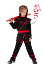 Ninja Kostuum Rood Zwart Jongen, Verzenden, Nieuw