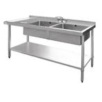 Spoeltafel RVS | 2 Bakken Rechts | 150x60x90 cm Vogue, Verzenden, Nieuw in verpakking