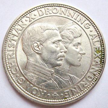 Denemarken. 2 Kroner 1923 Christian X Silver Wedding beschikbaar voor biedingen