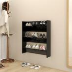 vidaXL Wandschoenenkast 80x18x90 cm bewerkt hout zwart, Verzenden, Nieuw