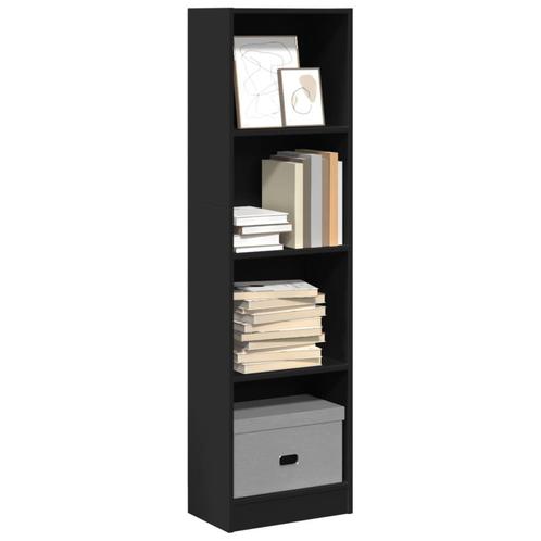 vidaXL Boekenkast 40x24x143 cm bewerkt hout zwart, Huis en Inrichting, Kasten | Boekenkasten, Nieuw, Overige houtsoorten, Verzenden