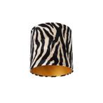 Velours lampenkap zebra dessin 25/25/25 gouden binnenkant, Klassiek / Antiek, Wit, Nieuw, Overige vormen