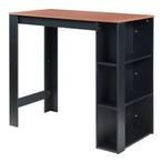 Bartafel Danderyd met 3 planken 120x60x105,5 cm zwart en wal, Huis en Inrichting, Tafels | Eettafels, Verzenden, Nieuw