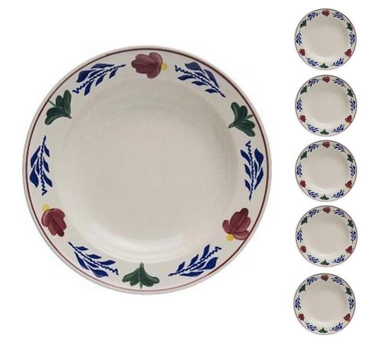 Boerenbont diep eetbord 22cm set van 5 stuks (Huishouden), Huis en Inrichting, Keuken | Servies, Nieuw, Verzenden