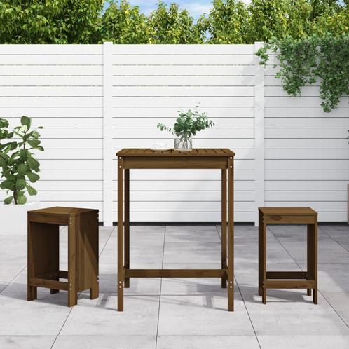 vidaXL 3-delige Tuinbarset massief grenenhout honingbruin, Tuin en Terras, Tuinsets en Loungesets, Nieuw, 3 zitplaatsen, Verzenden