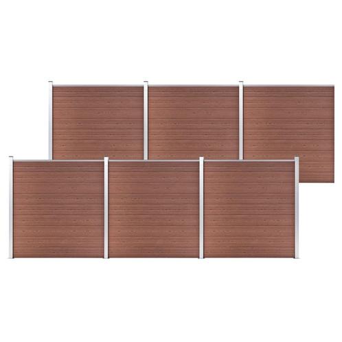vidaXL Schutting 1045x186 cm HKC bruin, Tuin en Terras, Schuttingen, Nieuw, Kunststof, 1 tot 2 meter, Verzenden
