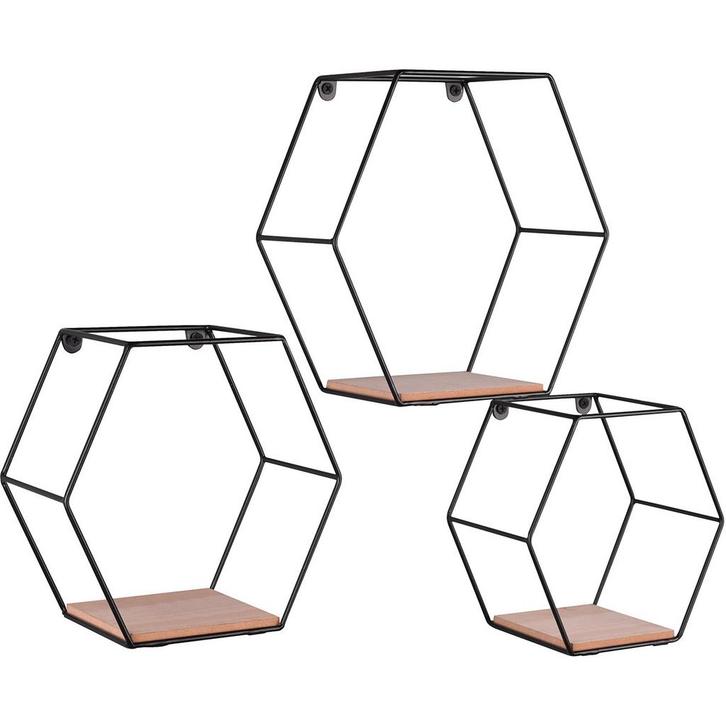 Wandrek - Wandplankenset - Livion Avea - 3 stuks Rek - Zwart, Huis en Inrichting, Woonaccessoires | Wandplanken en Boekenplanken