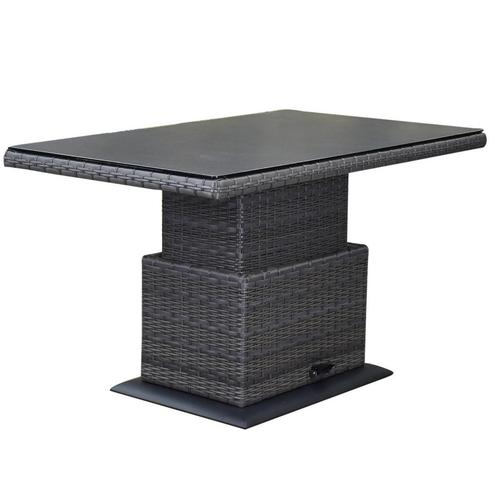 Miami lounge-diningtafel 140x85xH47-71 cm in hoogte, Tuin en Terras, Tuintafels, Nieuw, Wicker, Ophalen of Verzenden