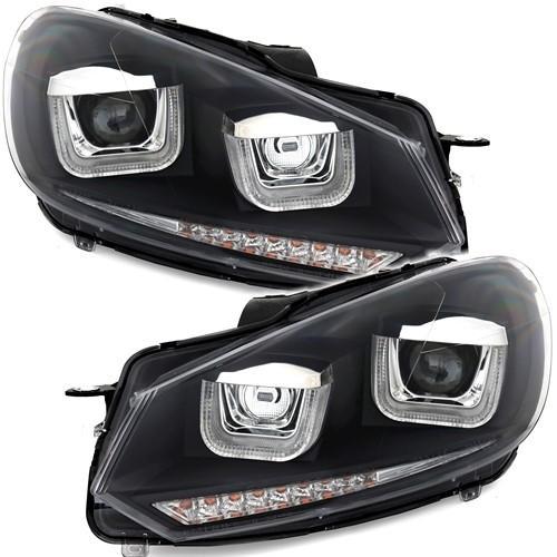 Koplampen VW Golf VI U-Tube LED Dynamic Black, Auto-onderdelen, Overige Auto-onderdelen, Ophalen of Verzenden