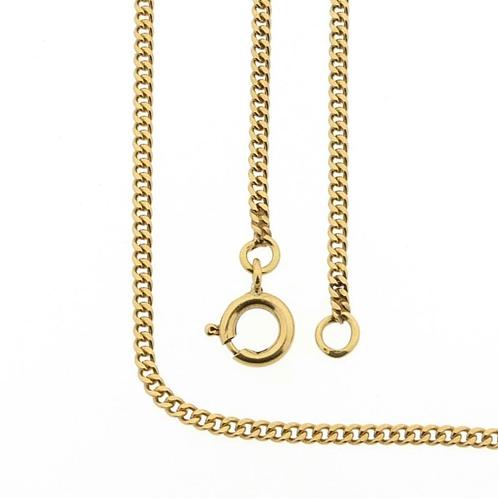 Gouden gourmetschakel ketting | 51,5 cm (gourmet ketting), Sieraden, Tassen en Uiterlijk, Kettingen, Overige kleuren, Gebruikt
