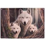 Metalen Bord reliëf - Witte Wolven - 40,5x28cm NIEUW, Ophalen of Verzenden, Nieuw