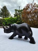 sculptuur, Rhinocéros en bois massif - 21 cm - Hout, Antiek en Kunst