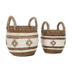 *WOONWINKEL* Must Living Cuzco Set Rieten Manden Met Wit, Verzenden, Nieuw