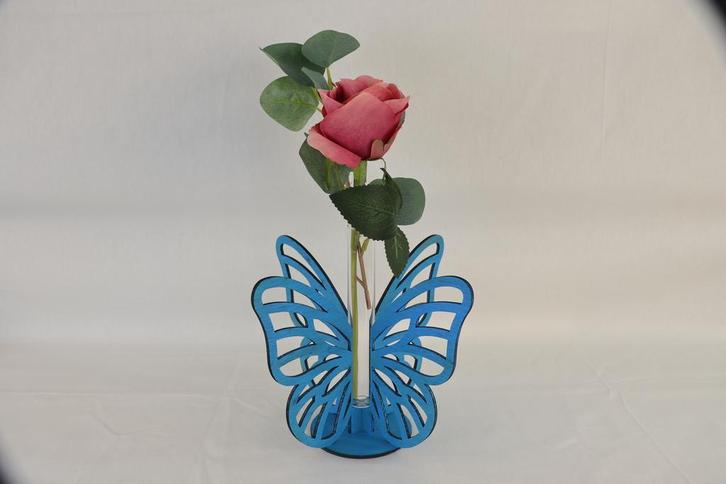 Mini vaasjes met zijderoos, Huis en Inrichting, Woonaccessoires | Droogbloemen, Nieuw, Verzenden