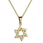 Davidster hangertje, 14K gouden Davidster hangertje in s..., Nieuw