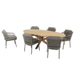 Jura Prado ellips dining tuinset teak 240x115xH75 cm 7, Tuin en Terras, Tuinsets en Loungesets, Ophalen of Verzenden, Nieuw