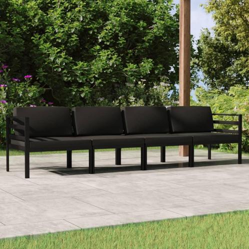 vidaXL 4-delige Loungeset met kussens aluminium, Tuin en Terras, Tuinsets en Loungesets, Loungeset, Nieuw, Aluminium, Verzenden
