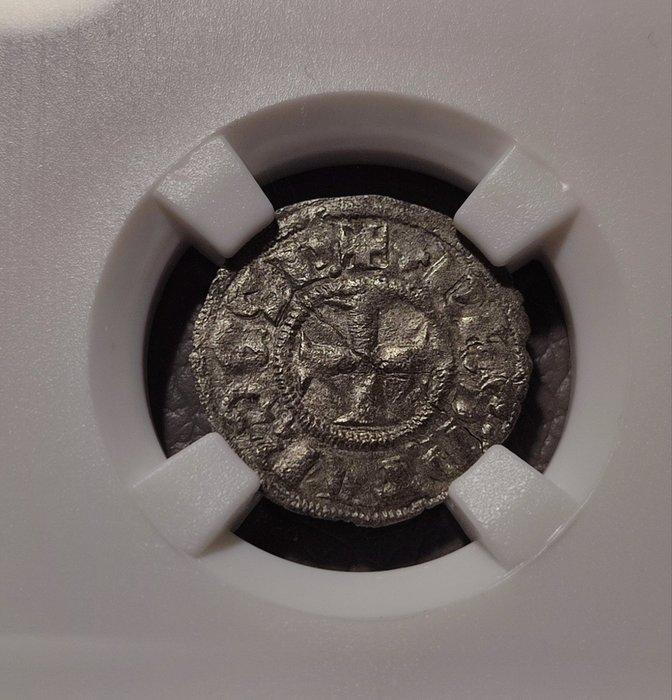 Despotaat Epirus. King Philip I of Taranto. Denier Tournois, Postzegels en Munten, Munten | Europa | Niet-Euromunten