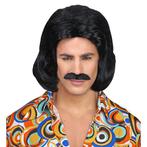 Zwarte Pruik 70S Met Snor, Verzenden, Nieuw