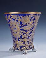Val Saint Lambert - Vaas - 3 Art Nouveau vazen met blauw en