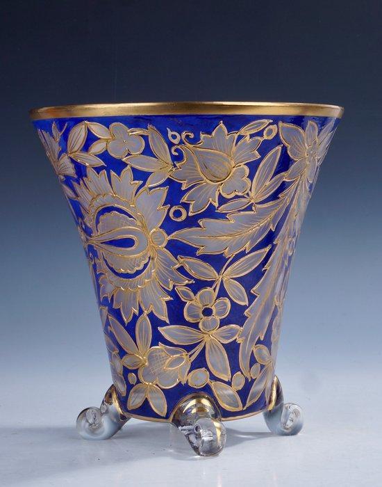 Val Saint Lambert - Vaas - 3 Art Nouveau vazen met blauw en, Antiek en Kunst, Kunst | Designobjecten