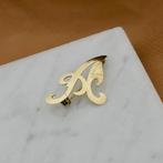Gouden letter broche; letter A (vintage, gouden broche), Ophalen of Verzenden, Gebruikt, Overige kleuren, Goud